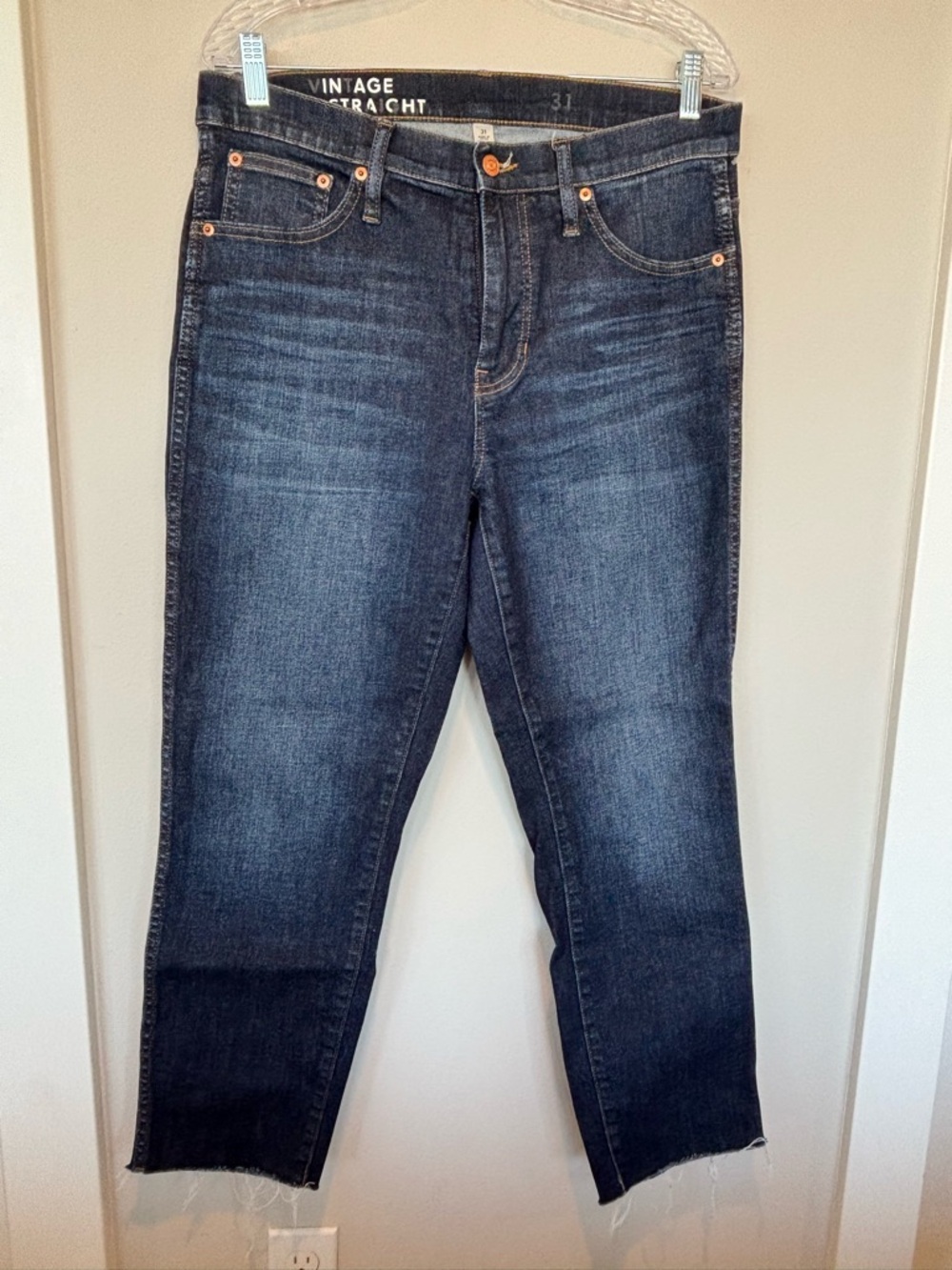 J. Crew Dark Blue Cropped Straight Jeans 109